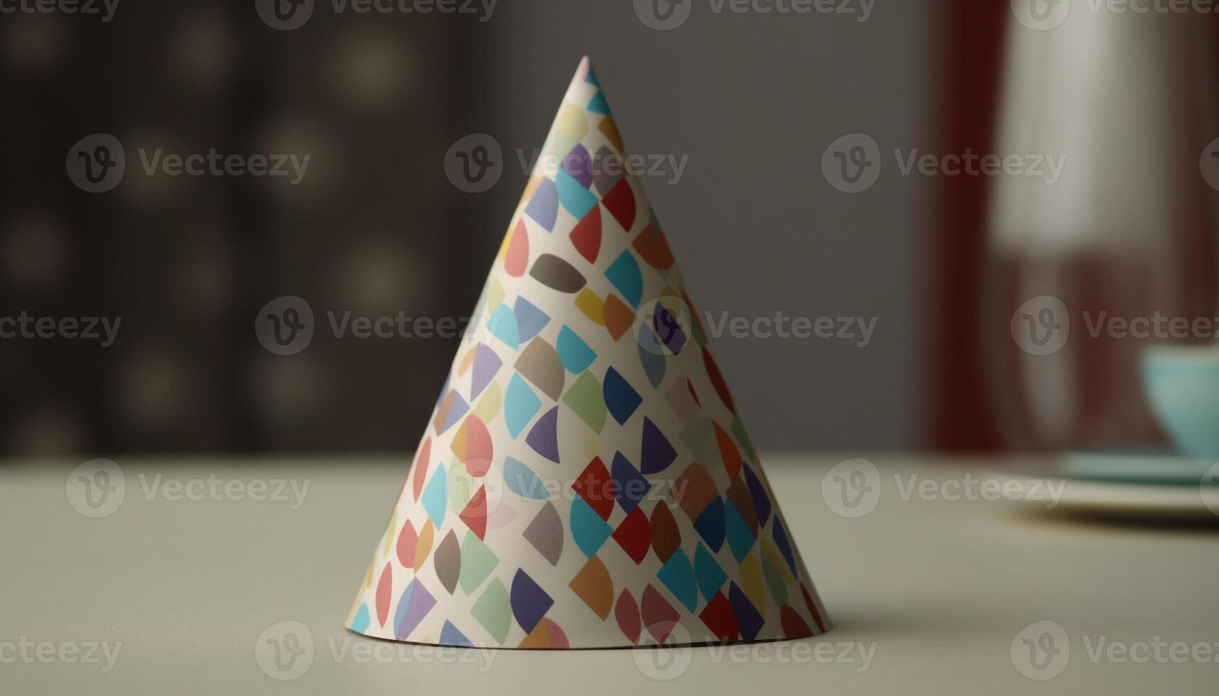 Cute cone toy brings joy to party celebration generated by AI photo