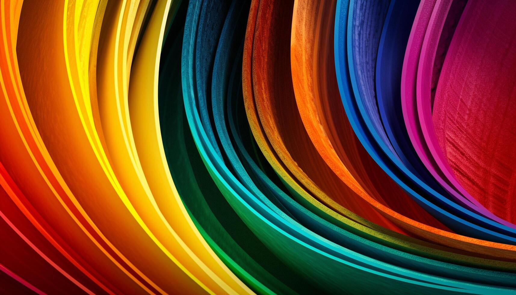 un futurista arco iris espiral decoración en movimiento generado por ai foto