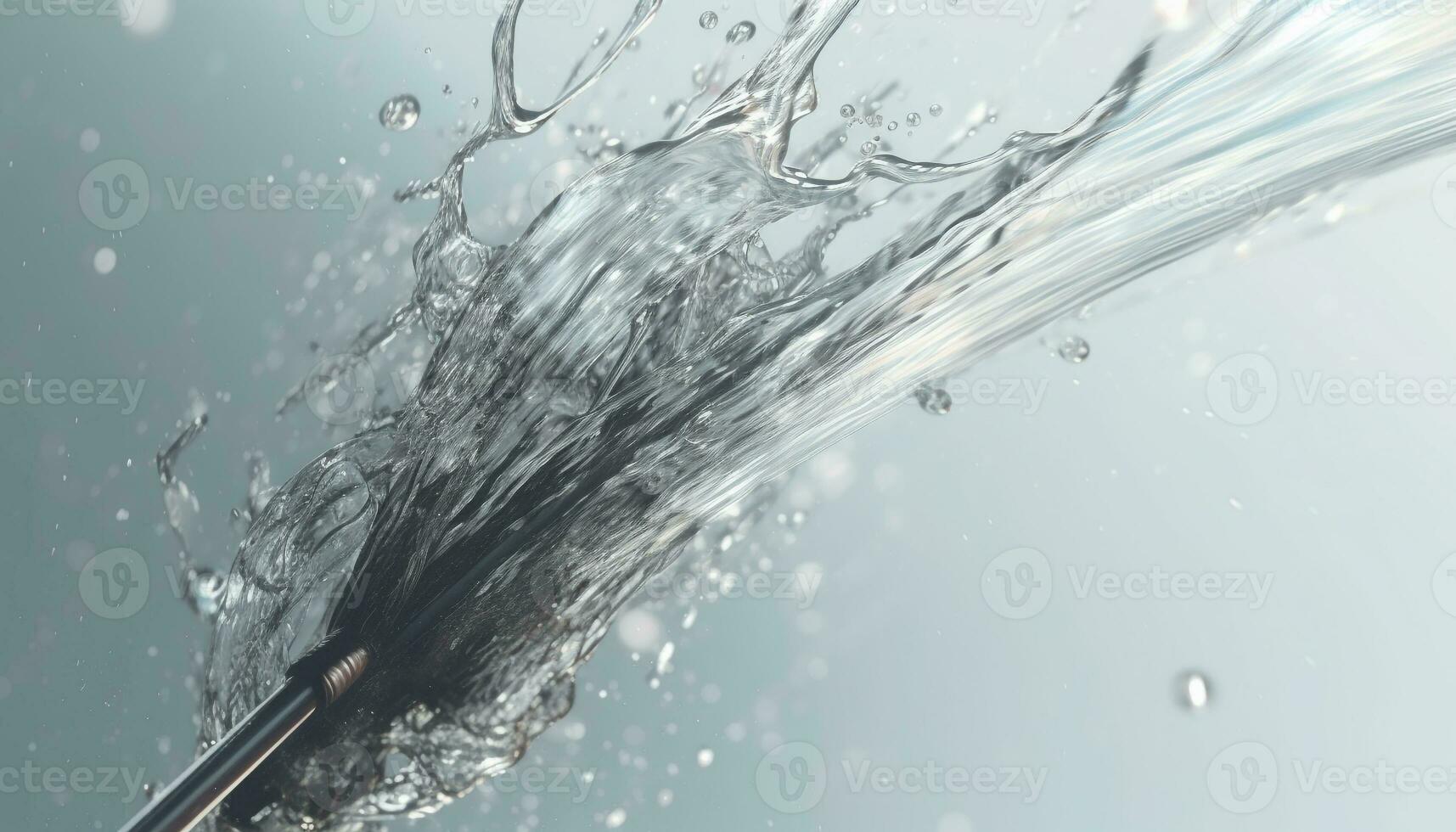 Smooth wave sprays refreshing liquid, underwater beauty generated by AI photo