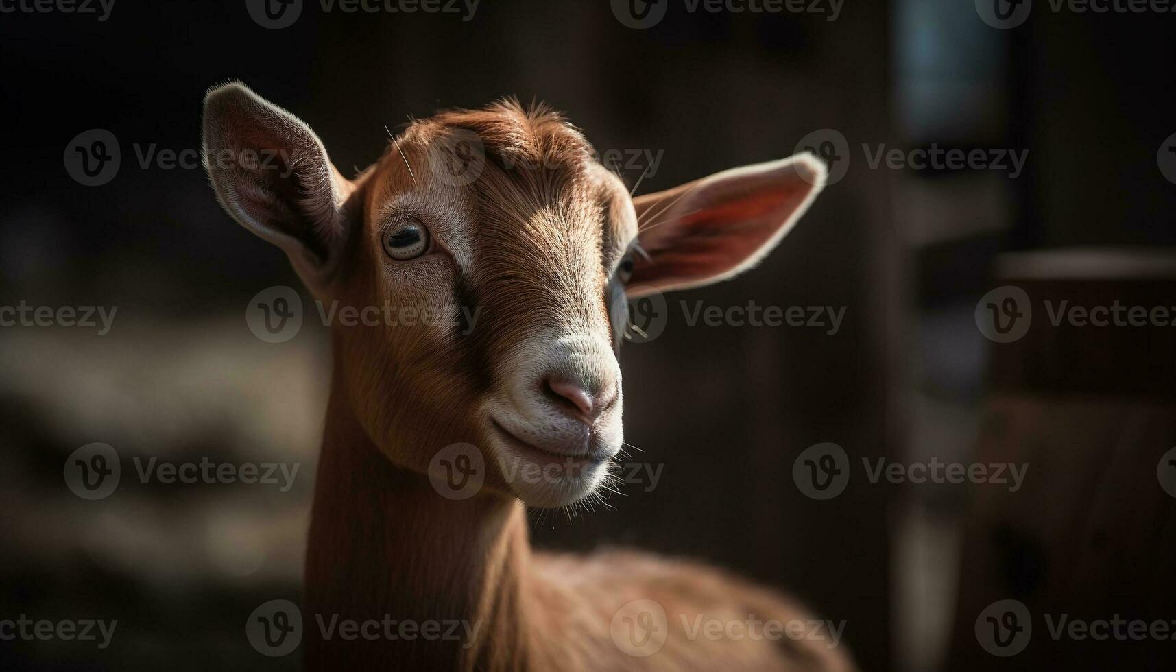 linda cabra pasto en rural prado pasto generado por ai foto