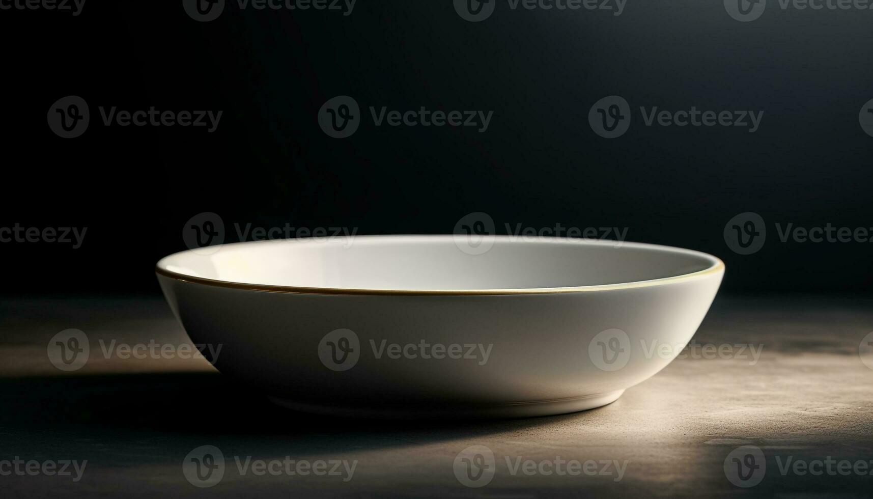 Empty crockery and clean plates on table generated by AI photo