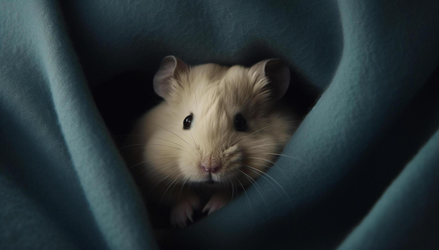 Fluffy baby rabbit looking at camera with cute whiskers generated by AI photo