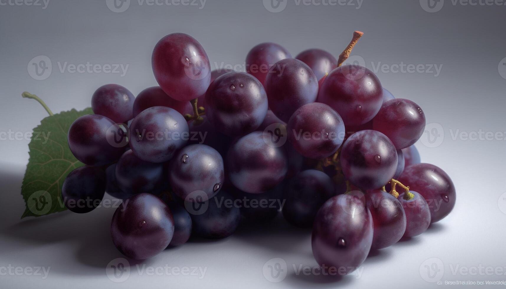 Juicy purple grape bunch, fresh from nature organic growth generated by AI photo