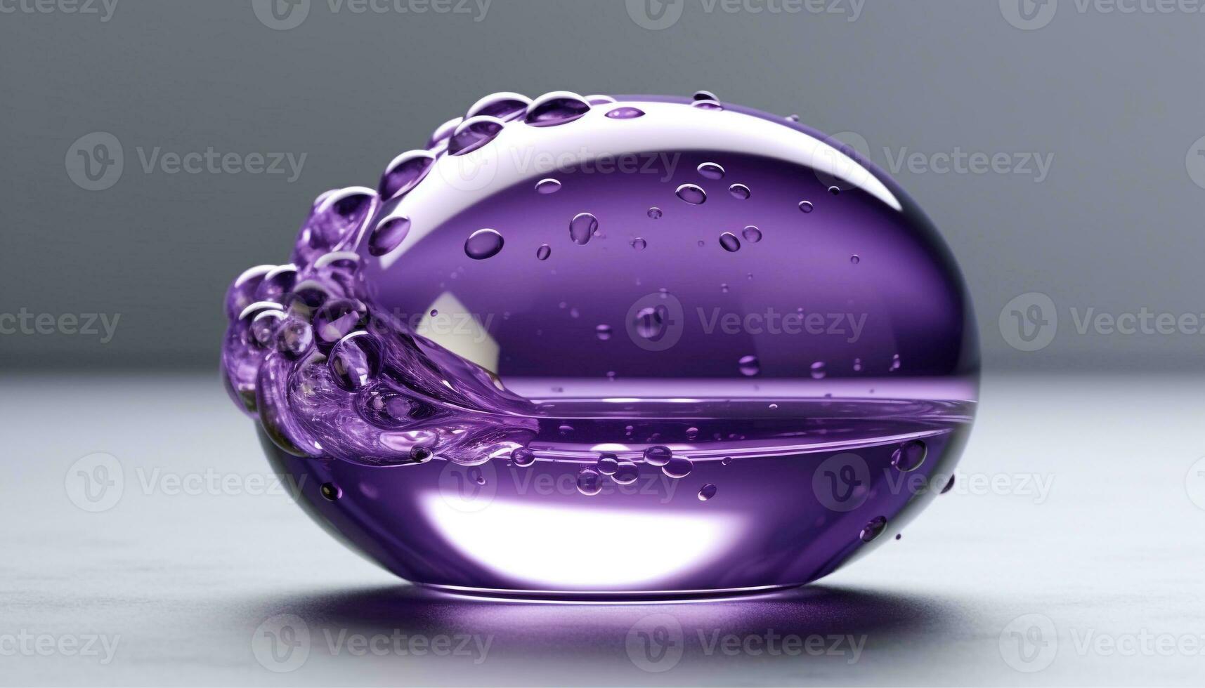 transparente esfera de purificado agua refleja naturaleza belleza en movimiento generado por ai foto