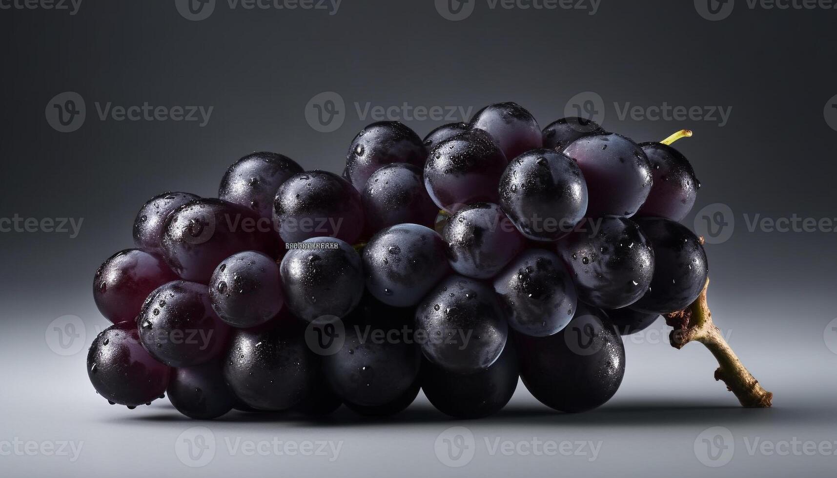 Juicy purple grape bunch, fresh from nature organic vineyard generated by AI photo