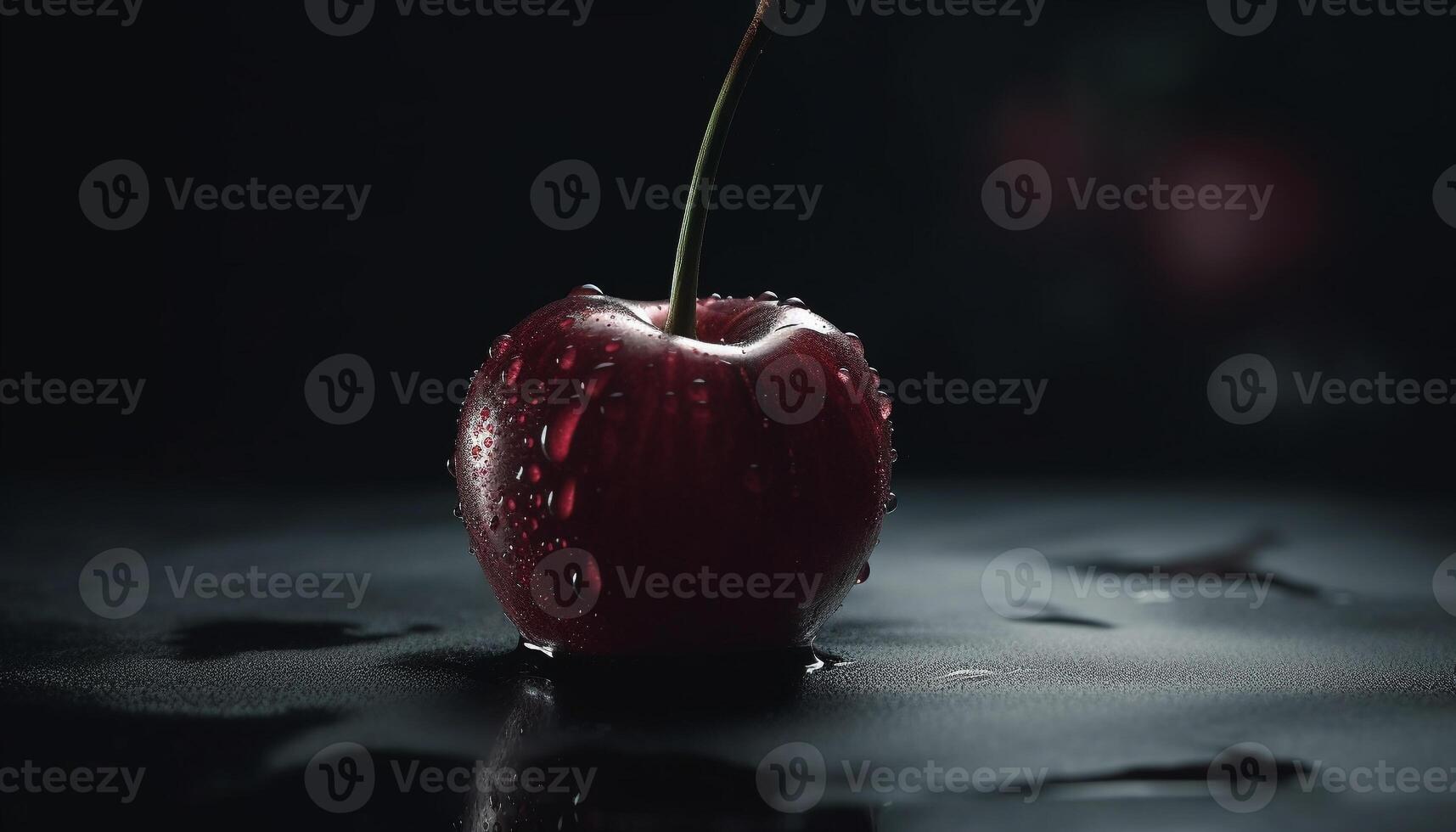 Juicy berry fruit slice splashing in refreshing water on black background generated by AI photo