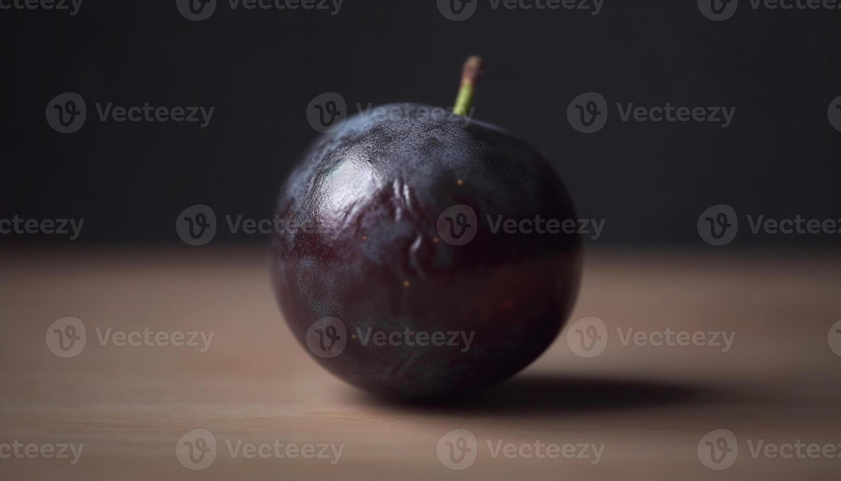 Juicy berry refreshment on wooden table, focus on foreground generated by AI photo