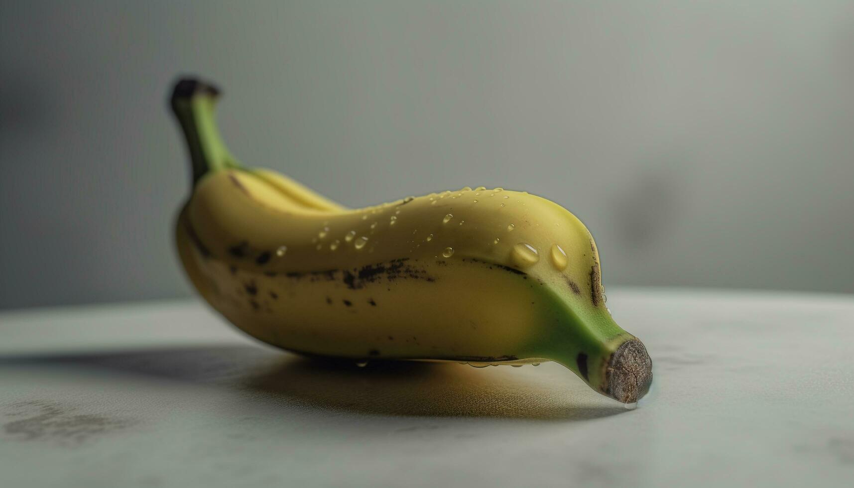 Ripe organic banana, a healthy snack on a wooden table generated by AI photo