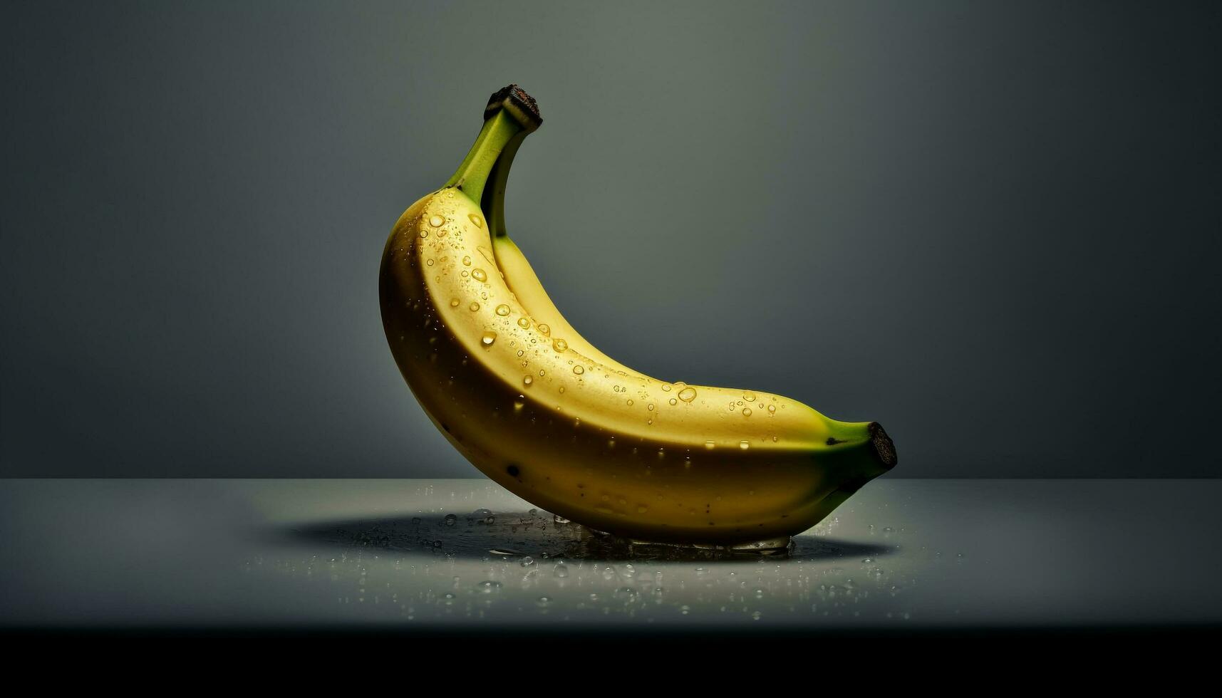 Juicy ripe banana, a healthy snack for vegetarian diets generated by AI photo