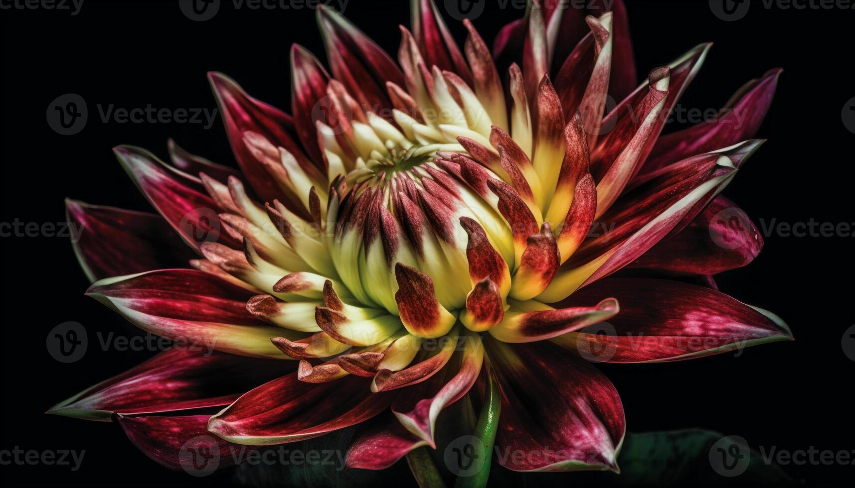 Vibrant dahlia blossom, a gift of natural beauty in vase generated by AI photo