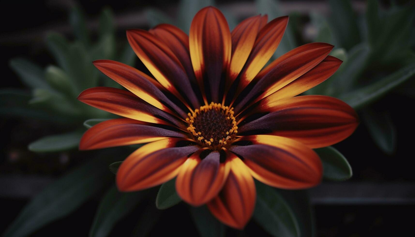 Vibrant gerbera daisy blossom in multi colored beauty, close up focus foreground generated by AI photo