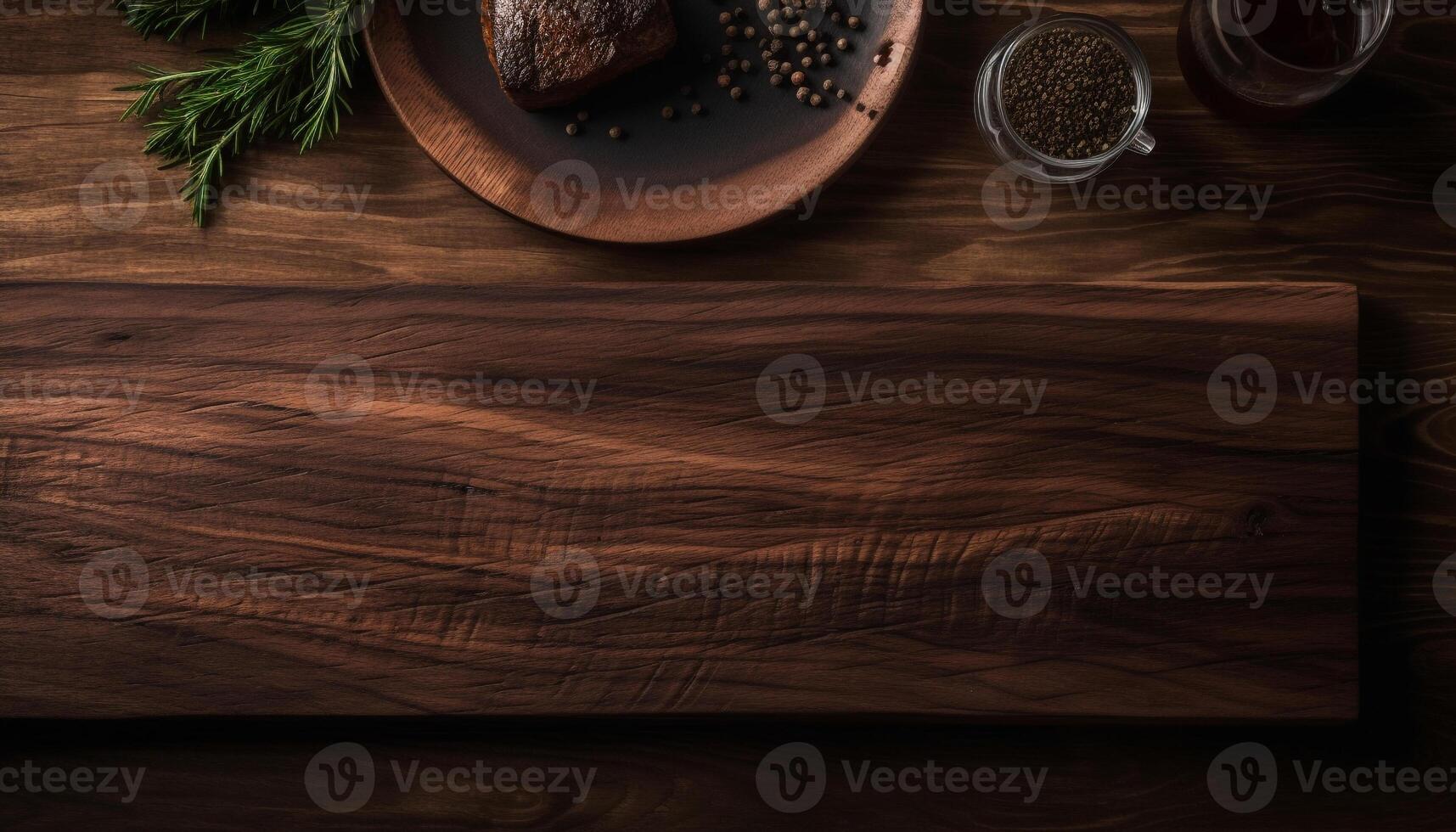 Rustic meal preparation with organic ingredients on wooden table background generated by AI photo