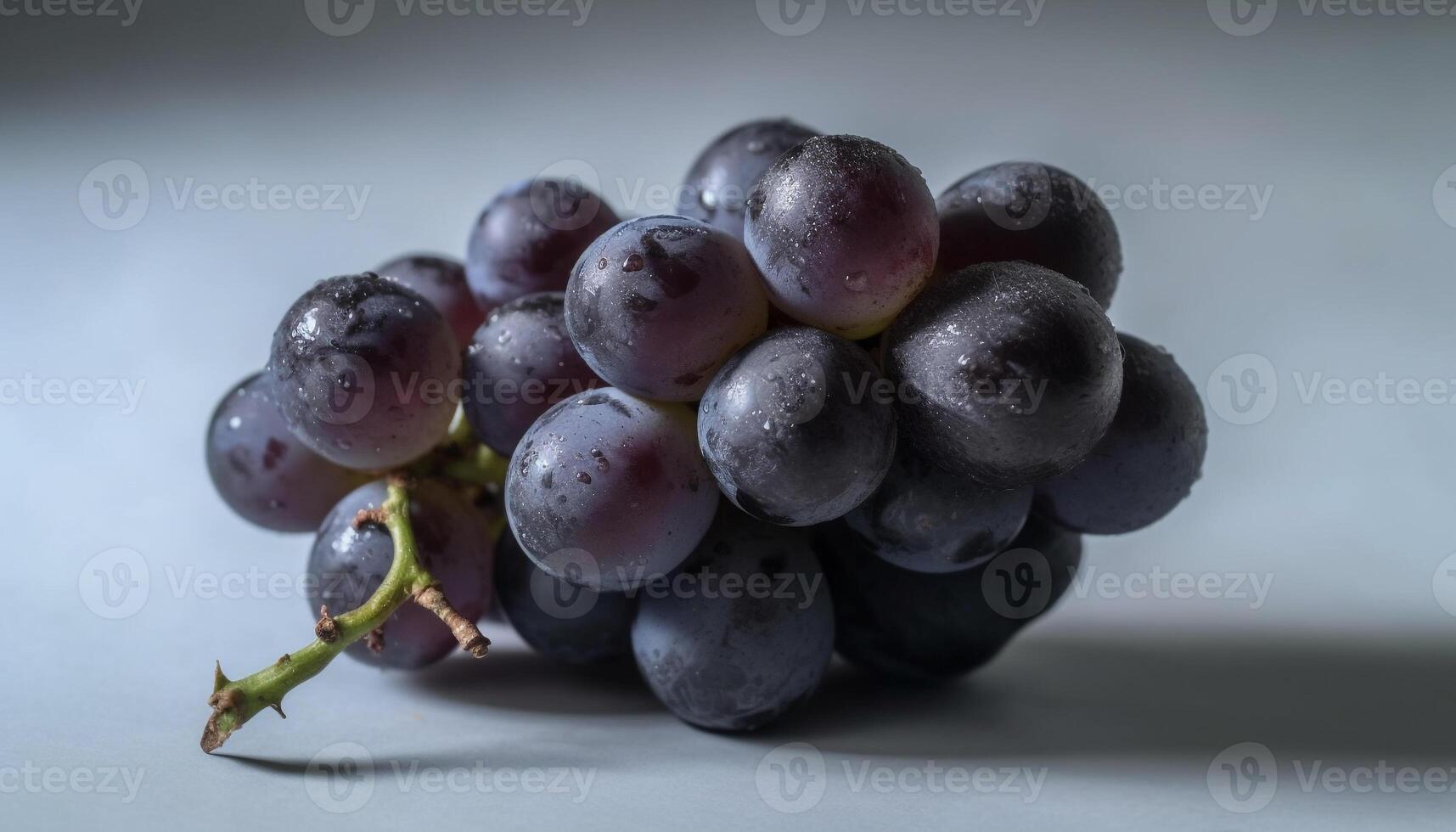 Juicy purple grape bunch, ripe and fresh, close up in nature generated by AI photo