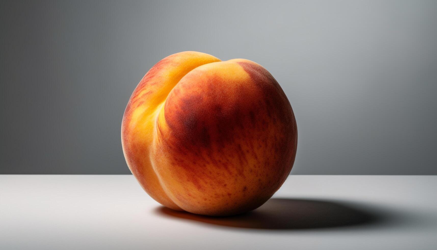 Juicy peach, ripe and fresh, symbol of healthy eating generated by AI photo