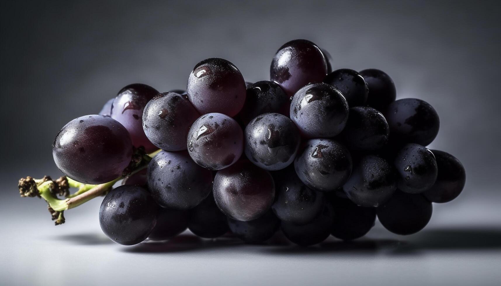 Juicy purple grape bunch, fresh and ripe for healthy eating generated by AI photo