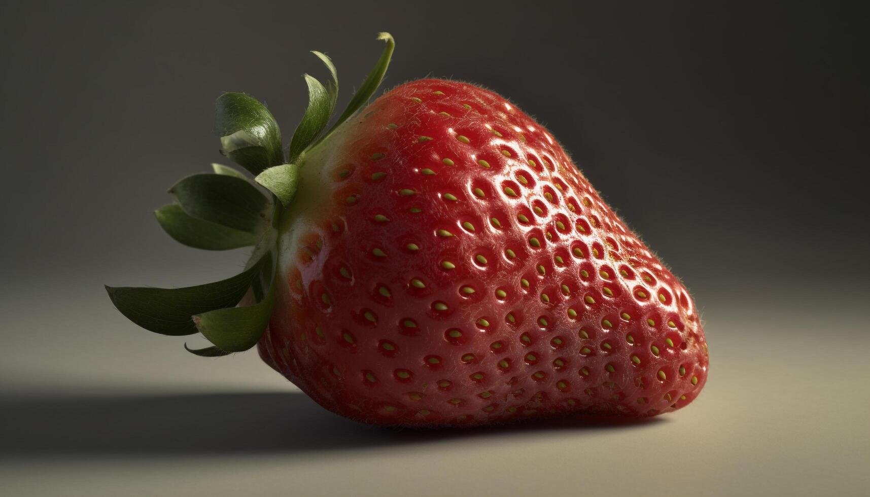Juicy ripe strawberry, a sweet and healthy gourmet summer snack generated by AI photo