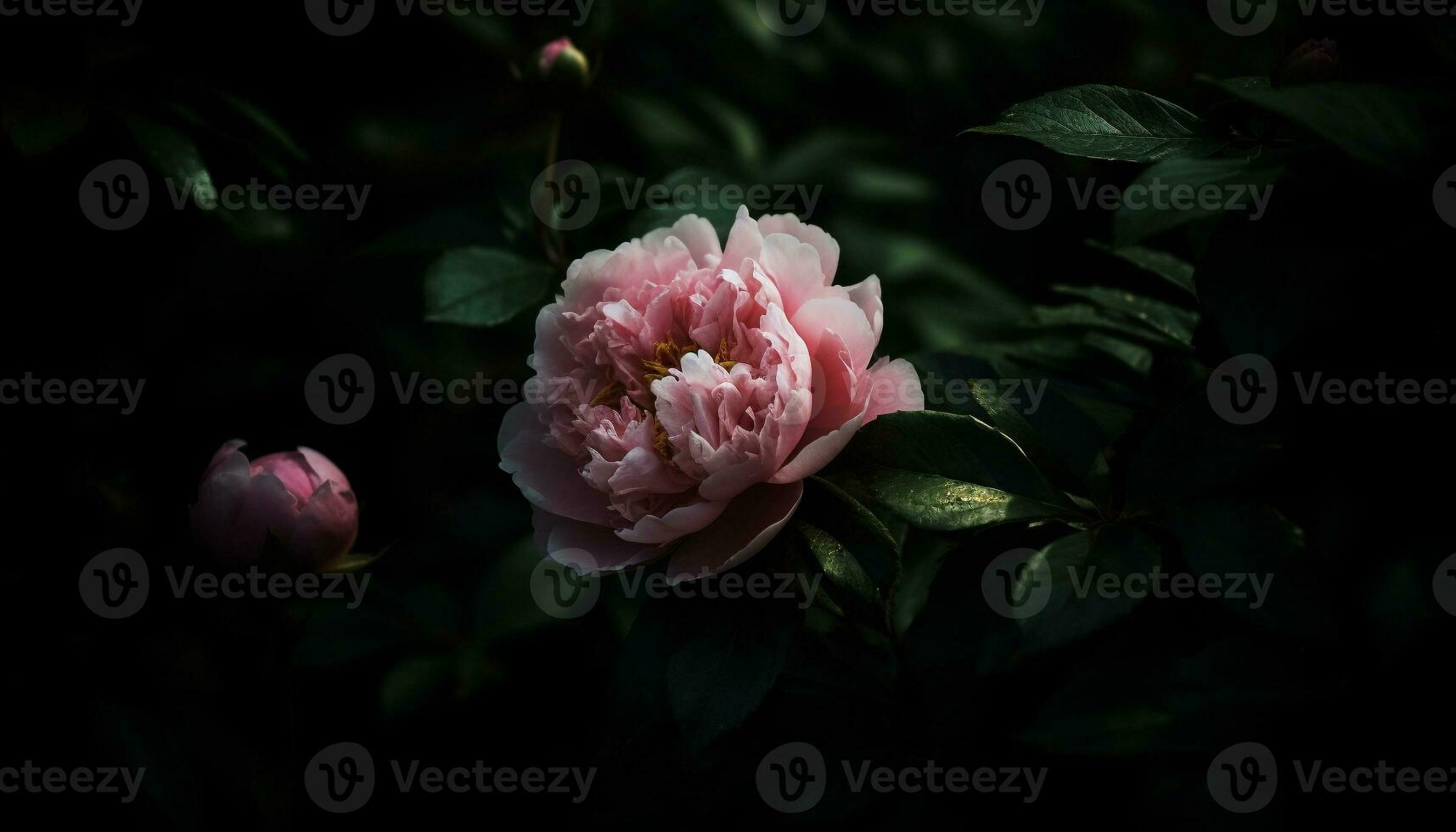 Beauty in nature a pink peony blossom in close up macro generated by AI photo