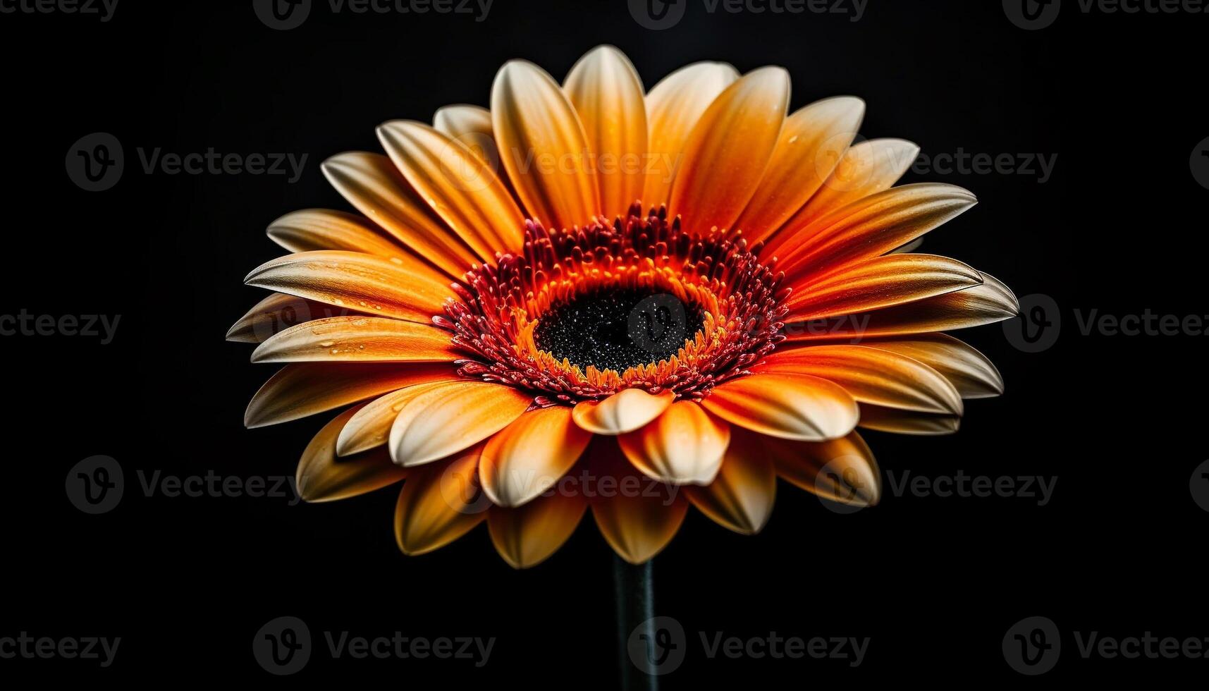 Vibrant yellow gerbera daisy, a single flower of beauty in nature generated by AI photo