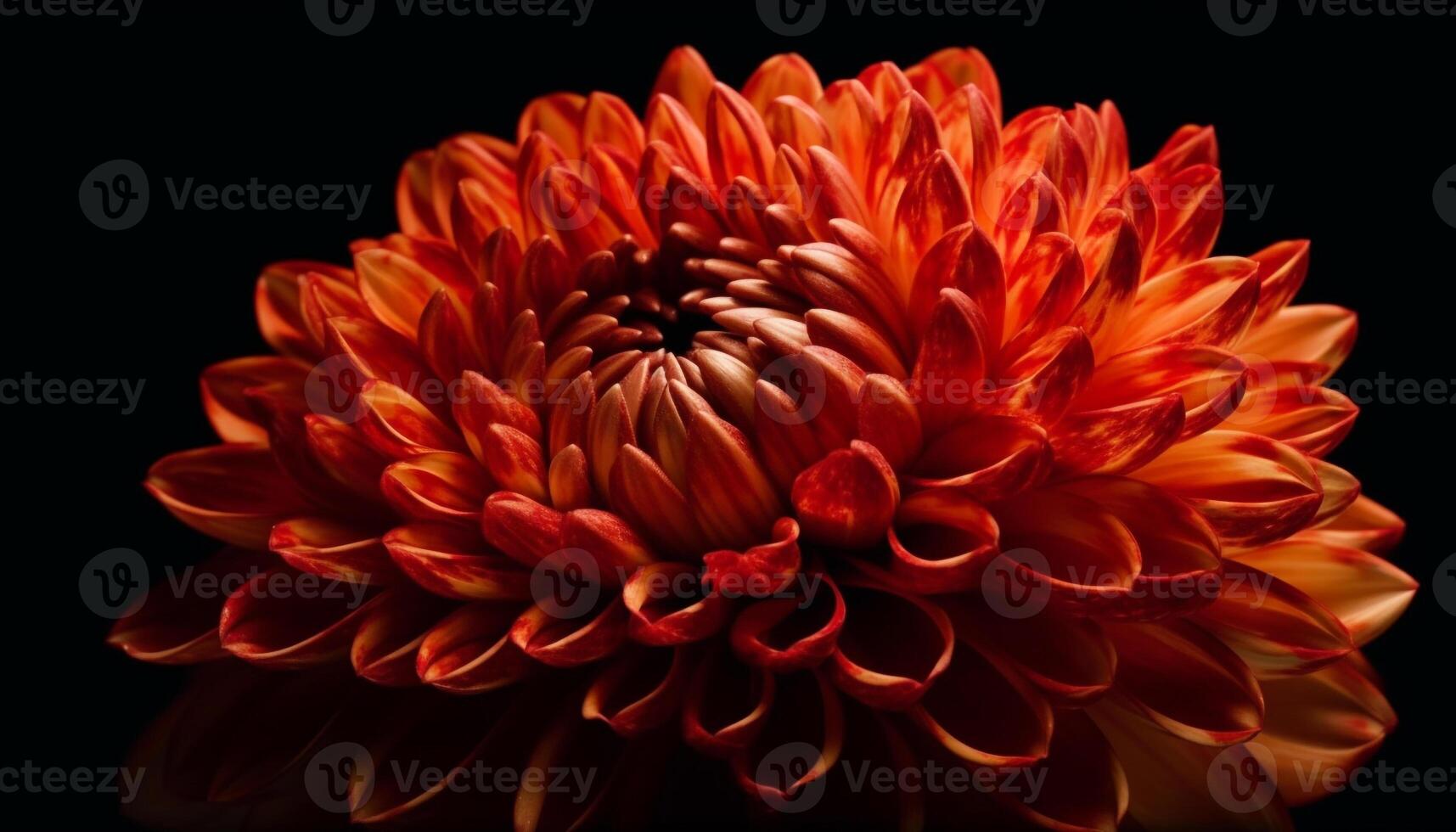 Vibrant colors of autumn dahlias, a gift of nature beauty generated by AI photo