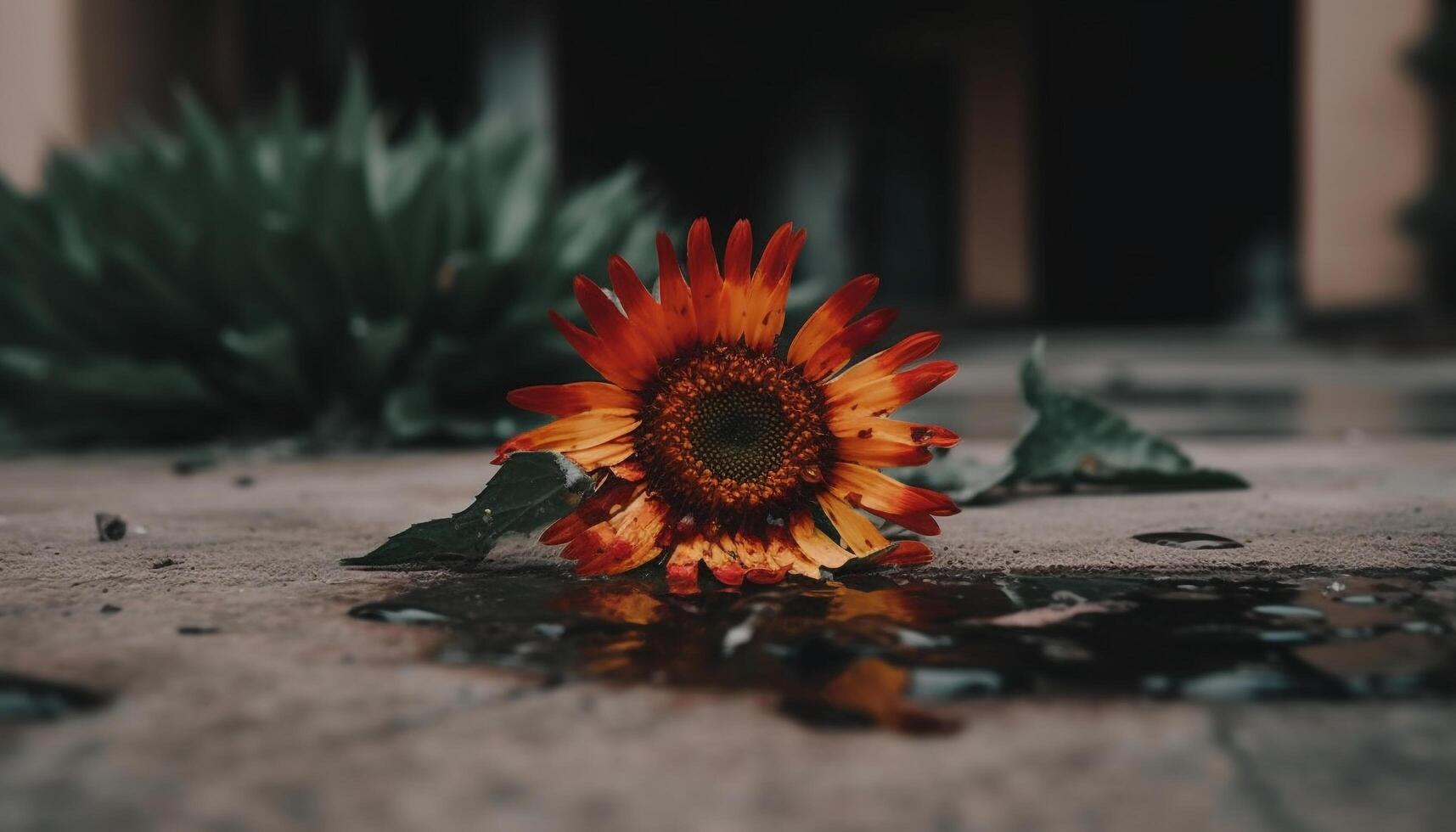 Vibrant sunflower blossom in nature formal garden, outdoors in summer generated by AI photo