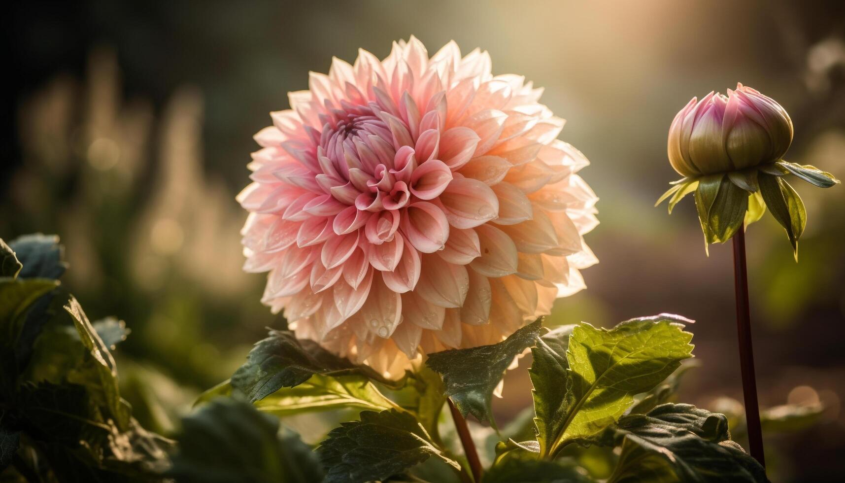 Vibrant gerbera daisy blossoms in a formal garden setting generated by AI photo