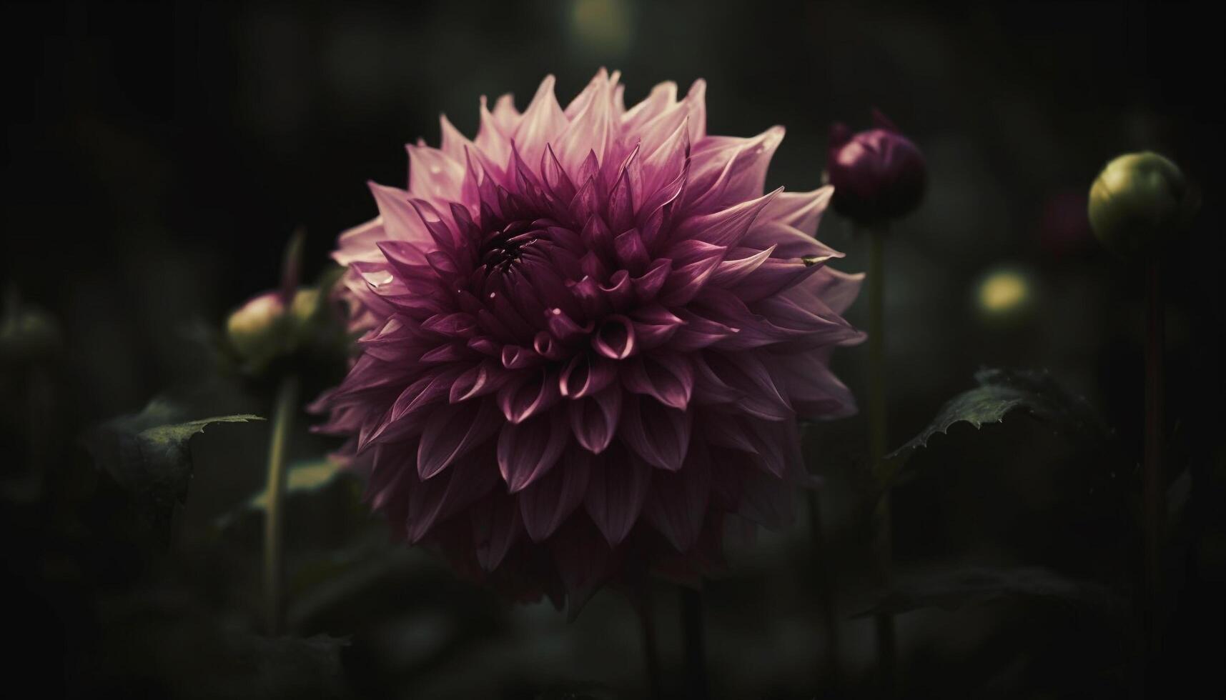 Vibrant dahlias bloom in the garden, a burst of color generated by AI photo