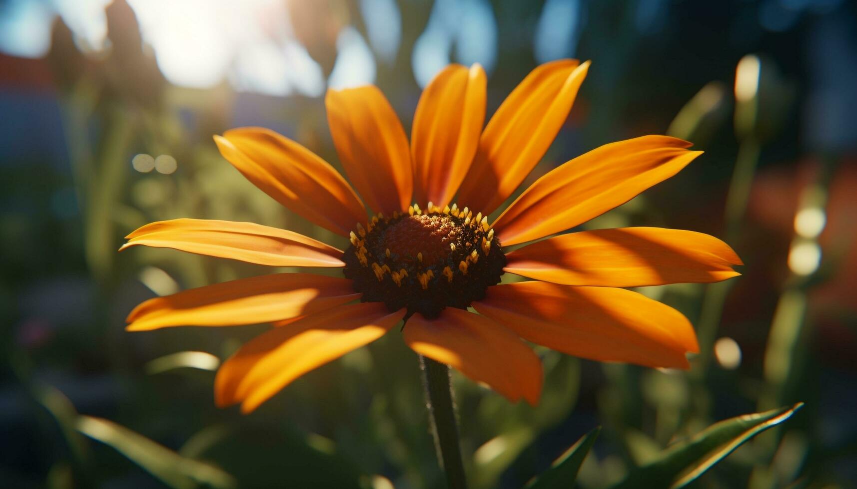 vibrante amarillo margarita florecer en prado, rodeado por natural belleza generado por ai foto