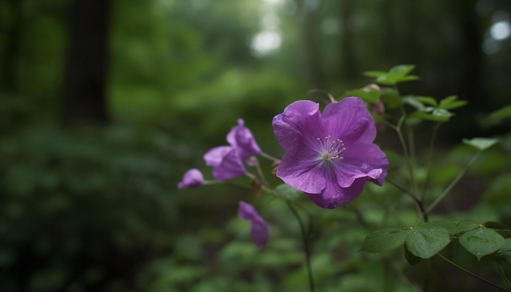 Vibrant hydrangea blossom in wild meadow, surrounded by lush greenery generated by AI photo