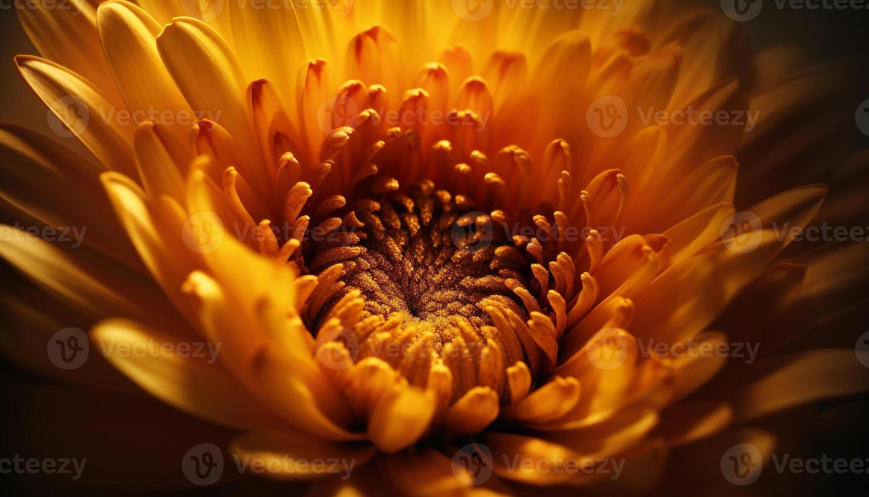 Vibrant yellow daisy, fresh and bright, focus on foreground generated by AI photo