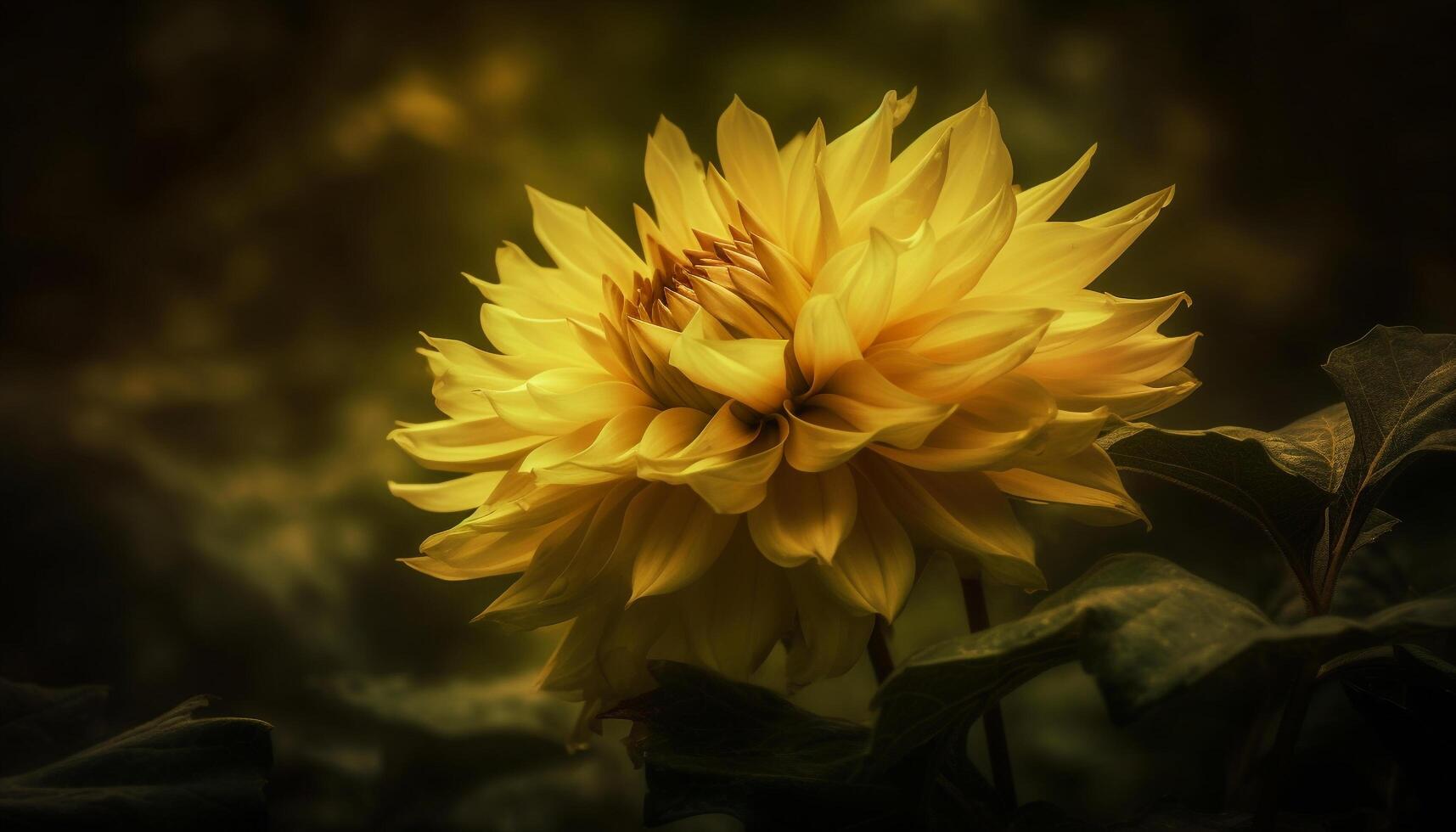 vibrante girasol florecer en prado, atrayendo abeja para polinización generado por ai foto