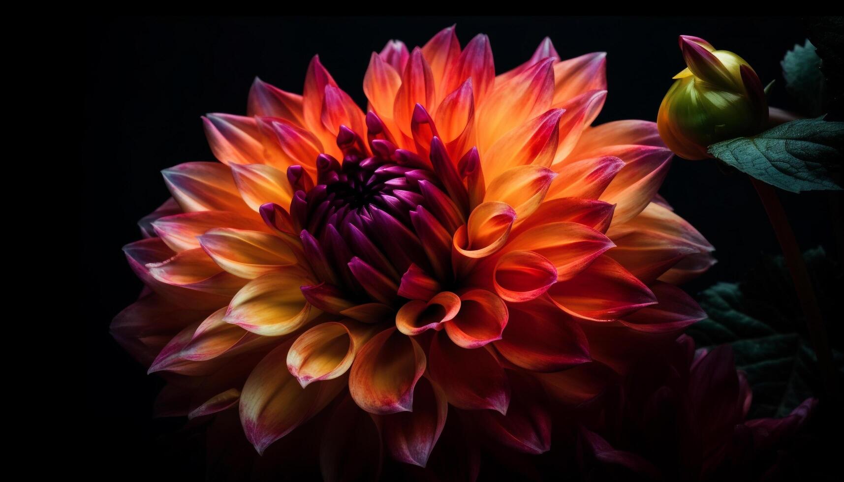 Vibrant petals bloom in macro, beauty in nature abstract design generated by AI photo