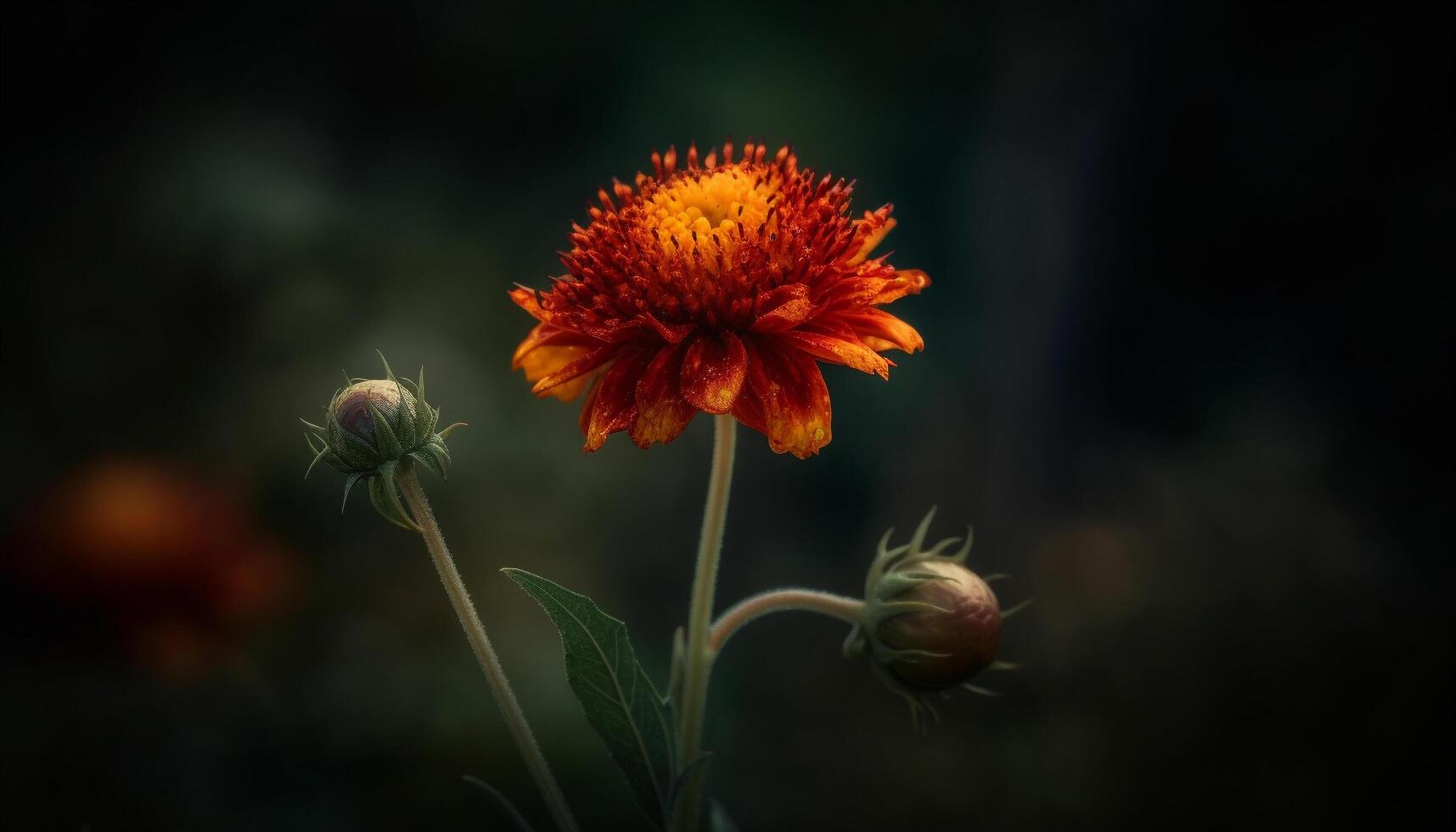 vibrante flor silvestre crecimiento en prado, cerca arriba de soltero pétalo generado por ai foto