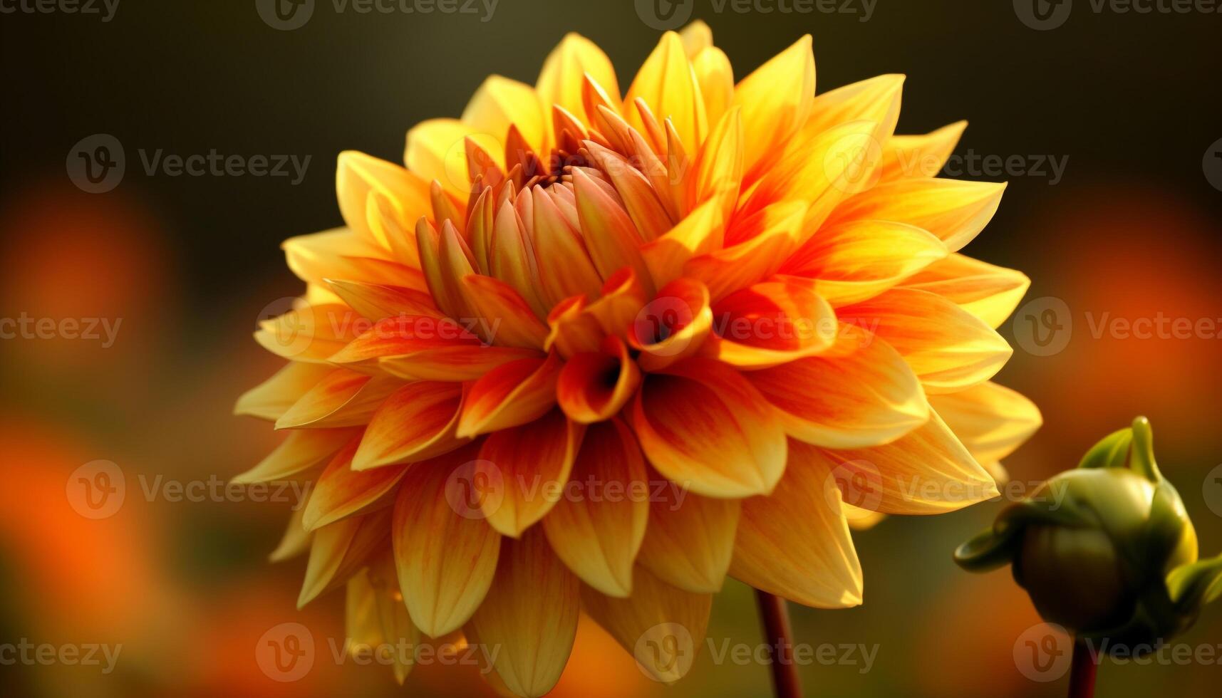 Vibrant dahlia blossom, a burst of pink in formal garden generated by AI photo