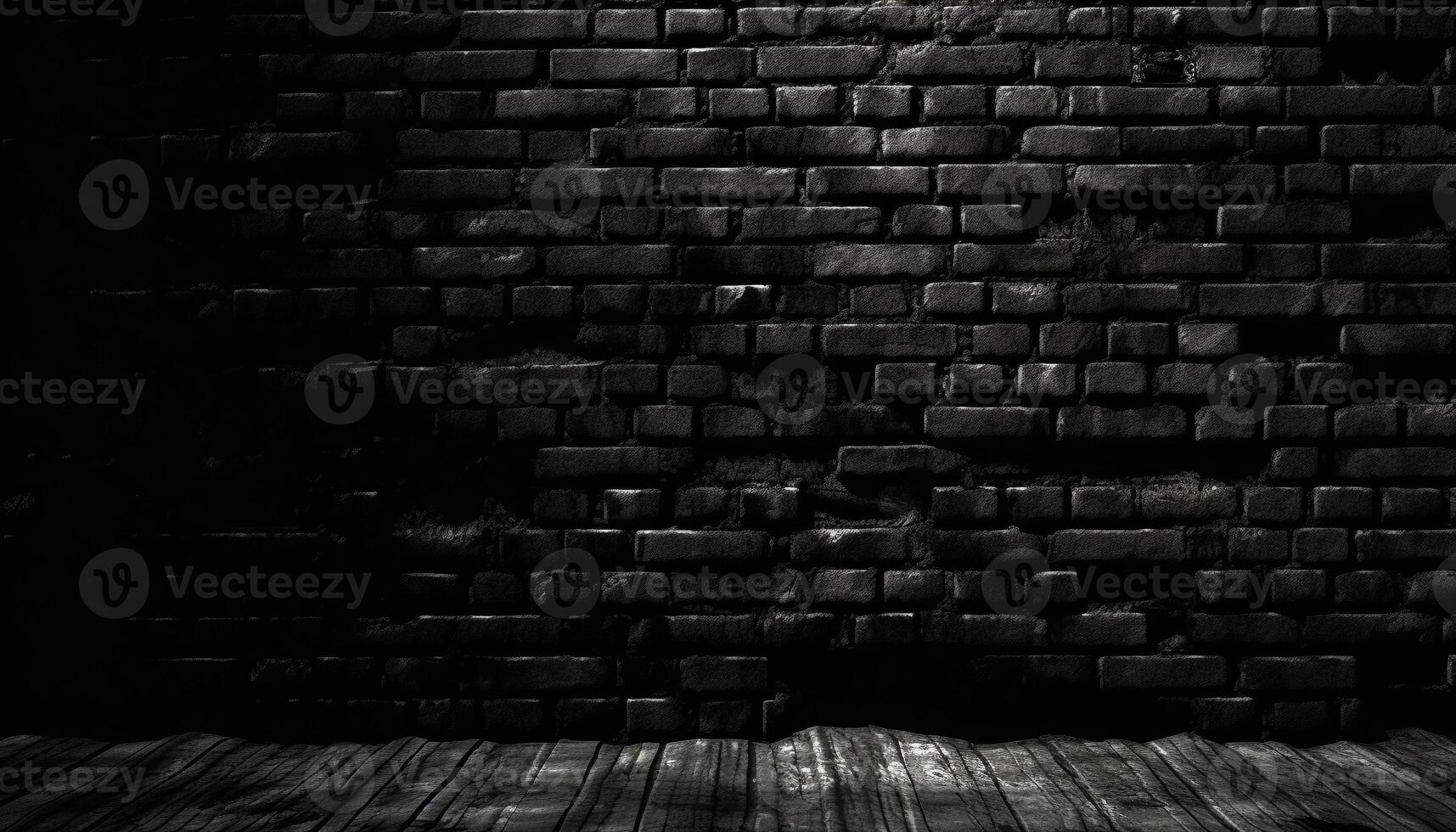 Abstract design on old brick wall, dark and textured backdrop generated by AI photo