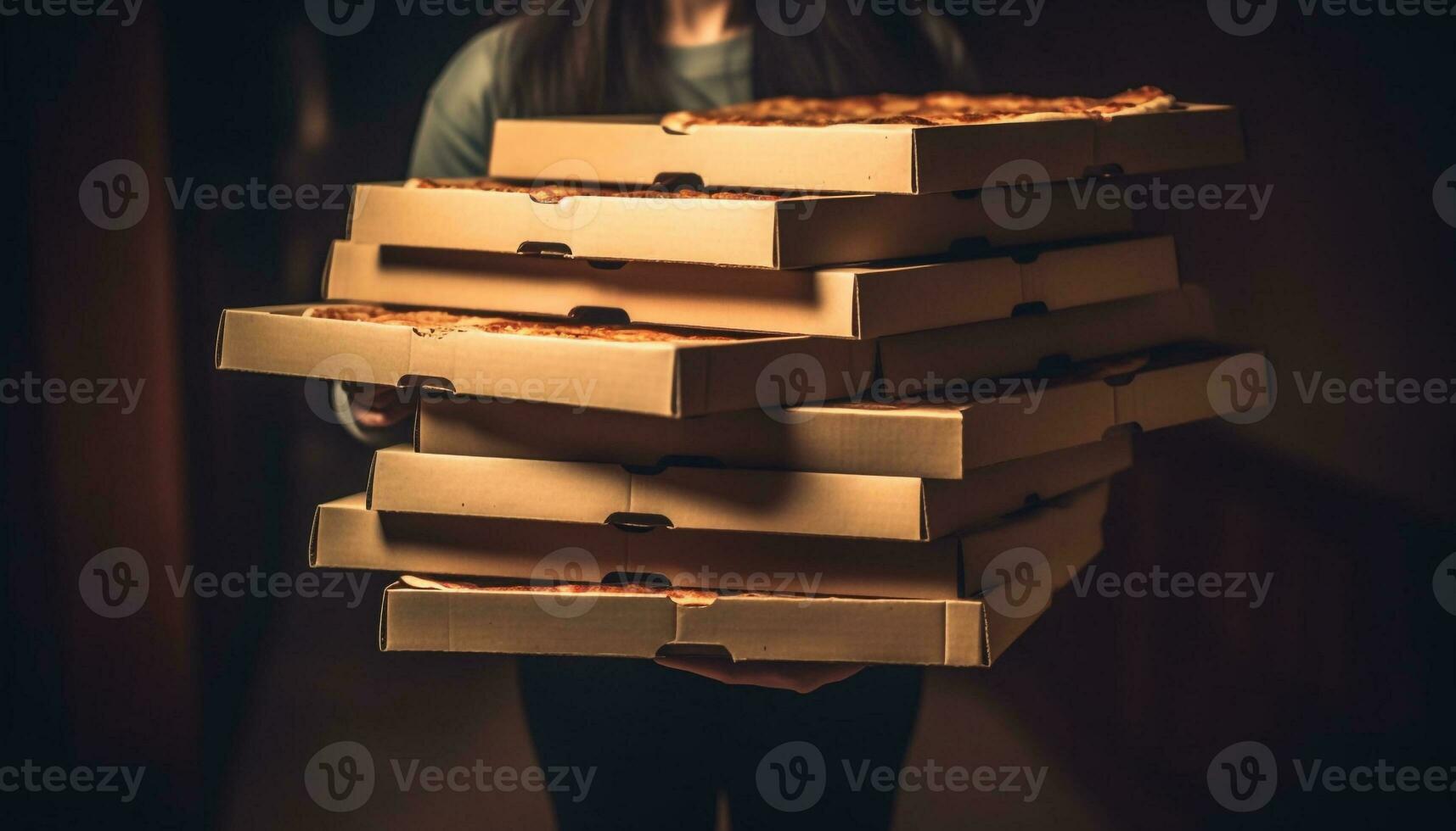 One person holding a gift box, surrounded by stacks of books generated by AI photo