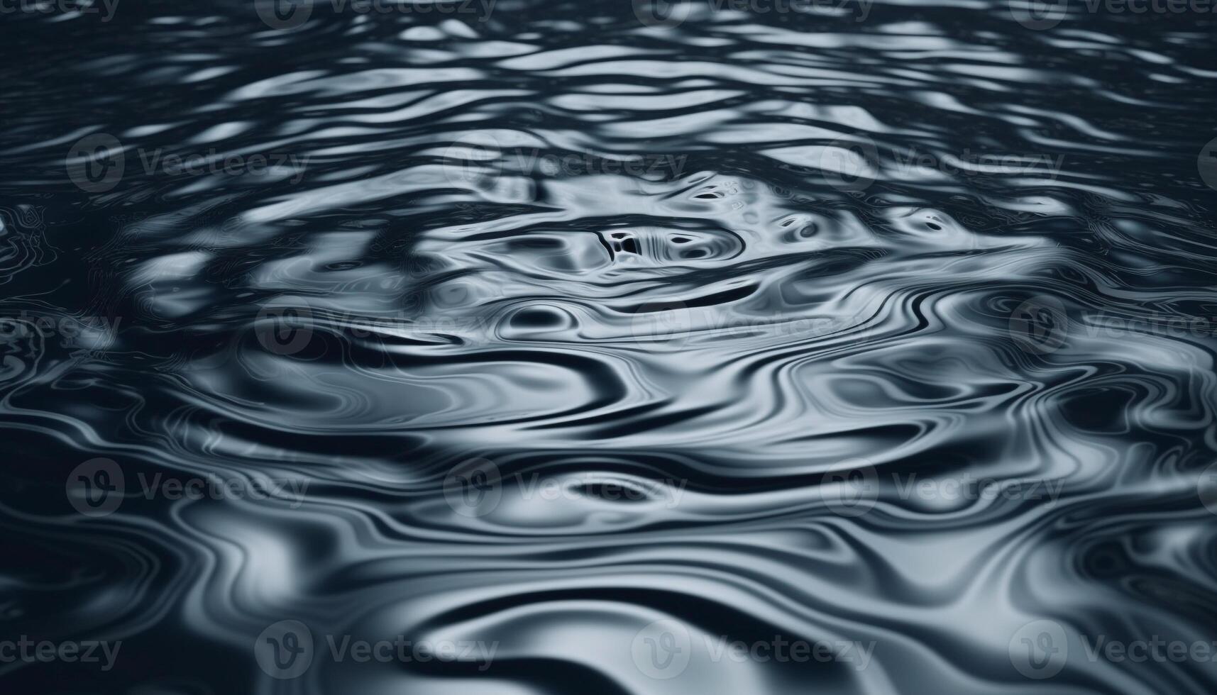 Abstract blue wave pattern on rippled water surface, reflecting beauty generated by AI photo