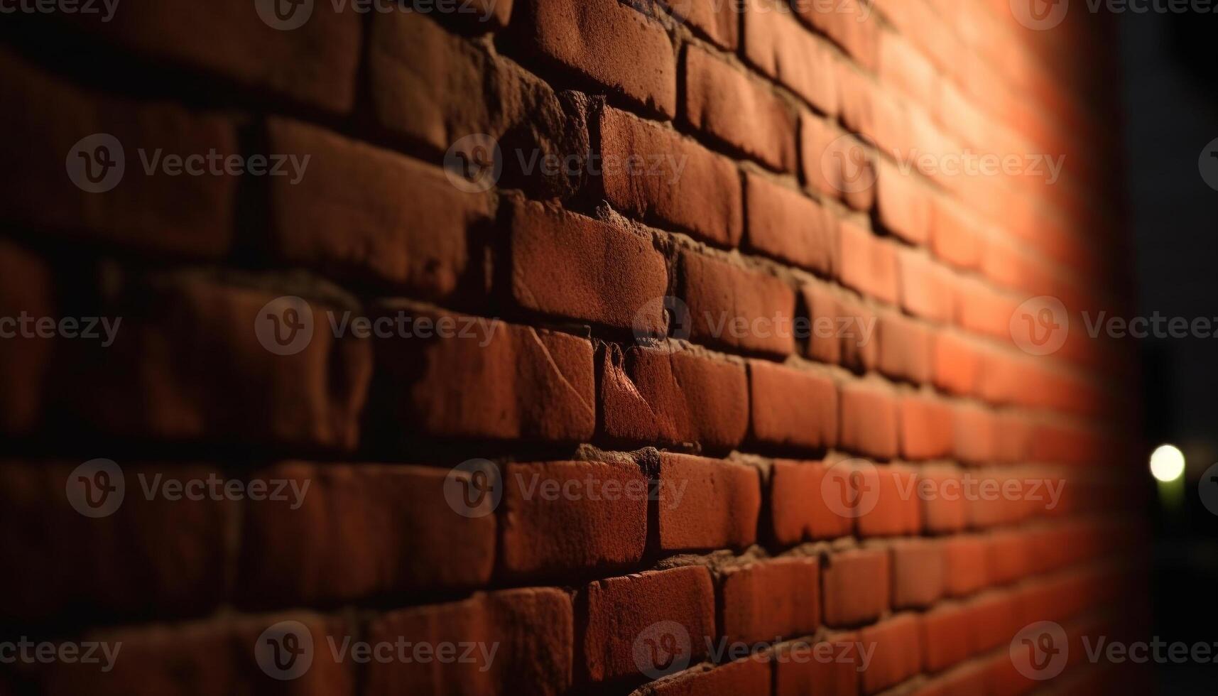 Old brick wall with weathered yellow stone material and grunge pattern generated by AI photo