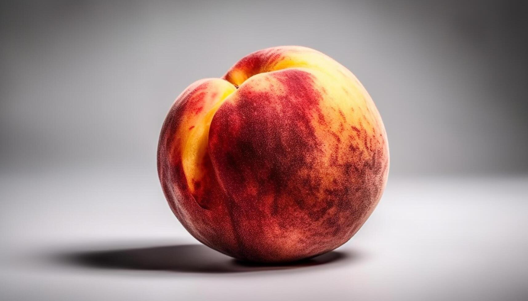 Juicy, ripe peach a heart shaped symbol of healthy love generated by AI photo