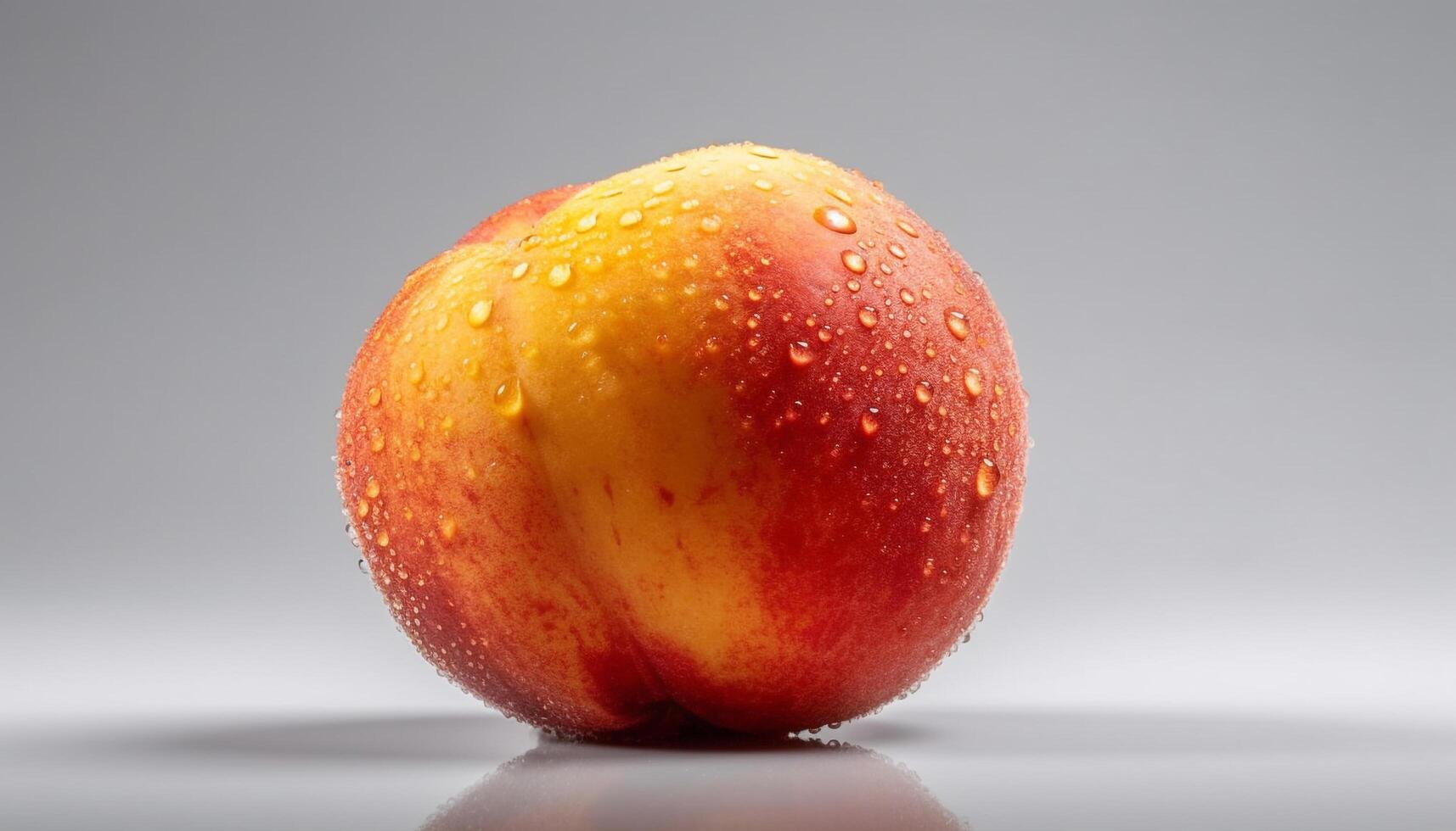 Juicy apple reflects nature freshness in vibrant studio shot generated by AI photo