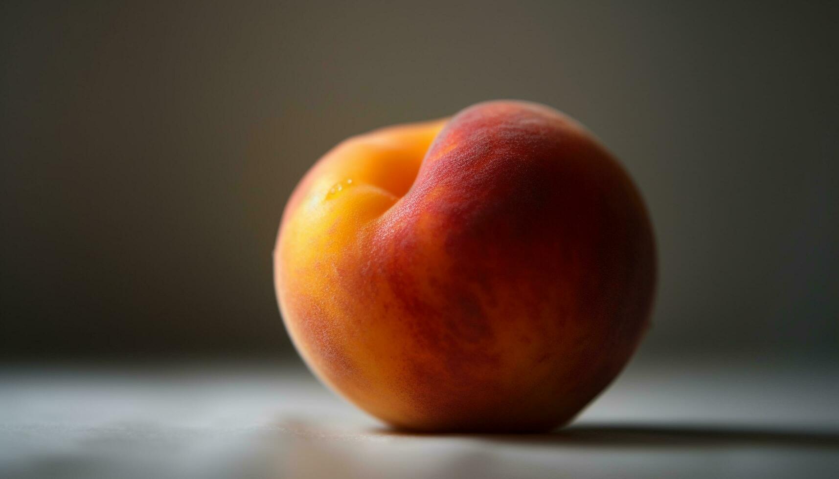 Juicy peach, ripe and fresh, a healthy snack from nature generated by AI photo