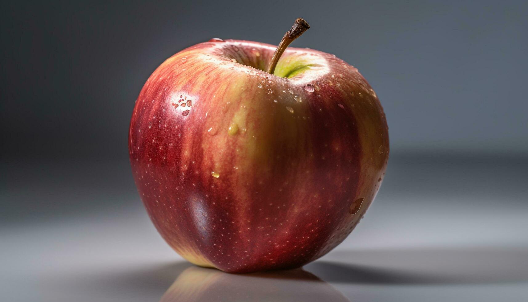 Juicy red apple, fresh and organic, perfect for healthy snacking generated by AI photo
