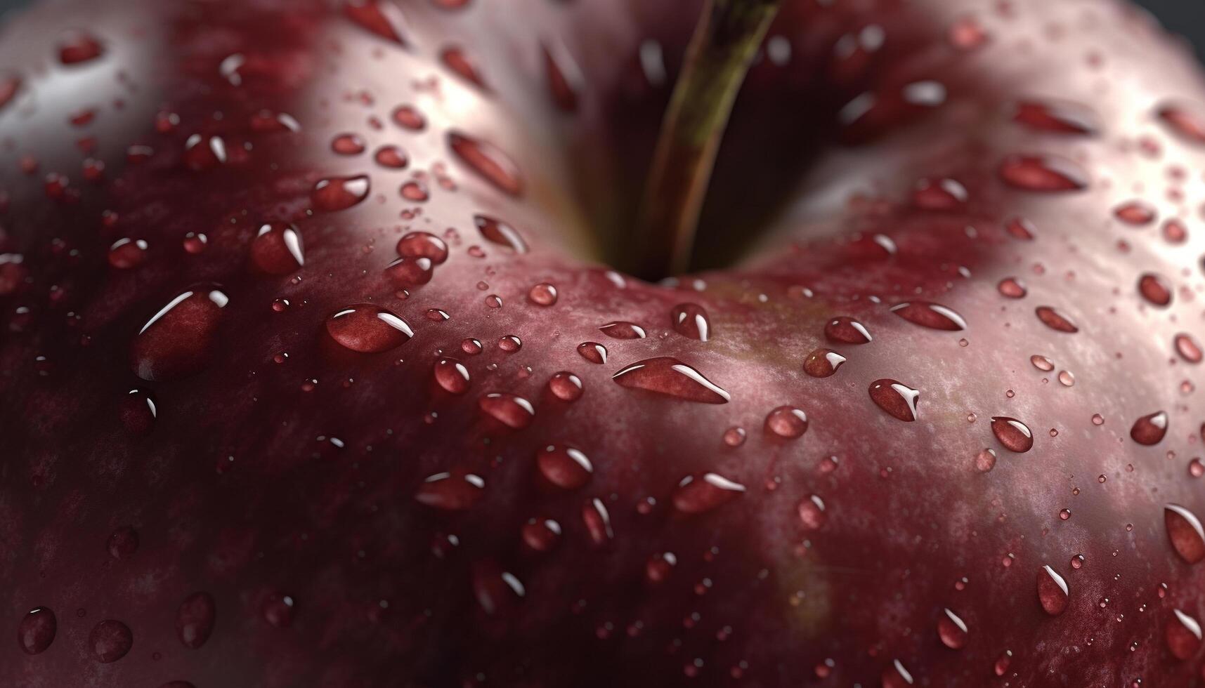 Juicy apple slice reflects vibrant nature freshness in close up shot generated by AI photo
