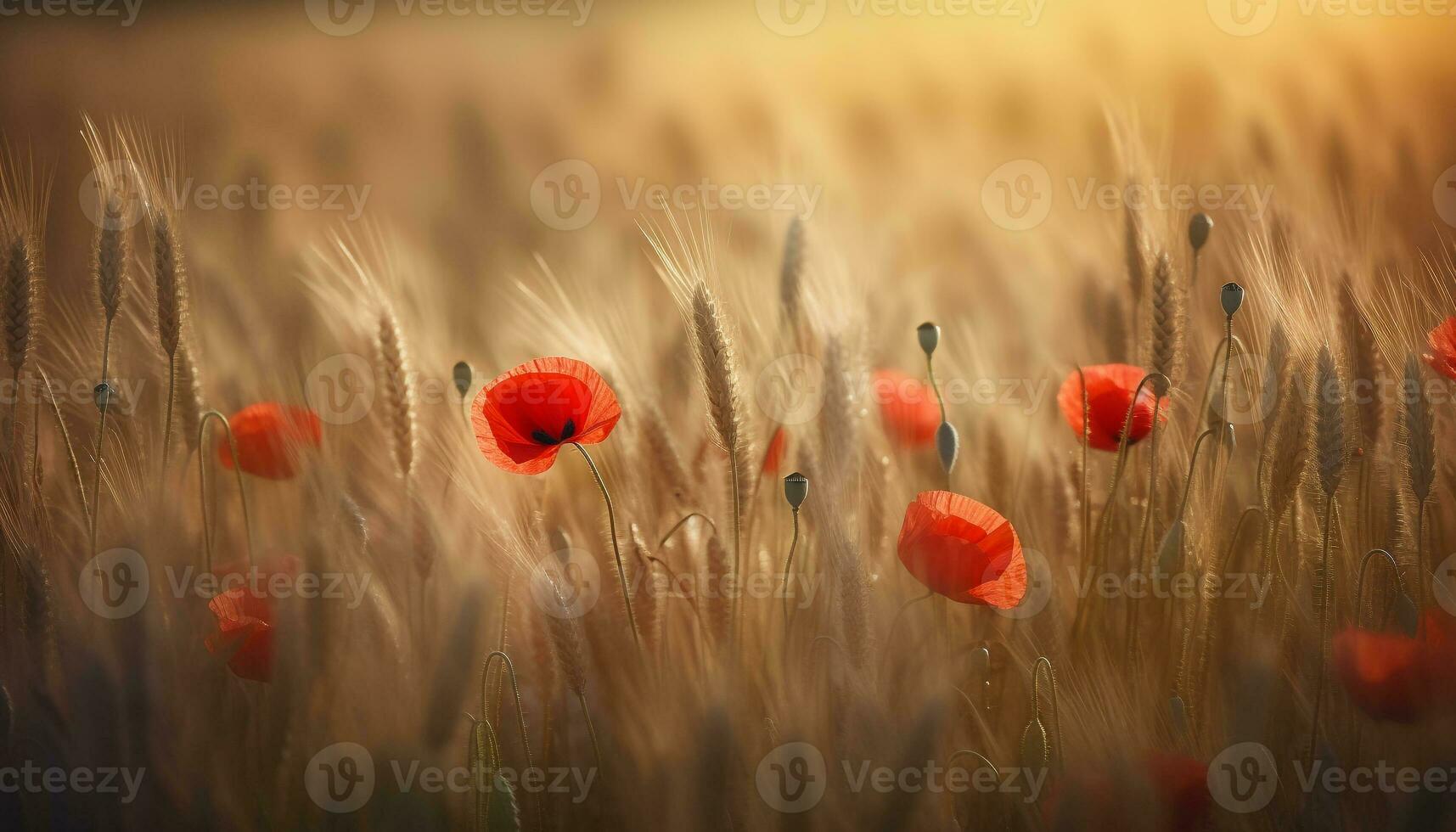 Vibrant wildflowers bloom in tranquil meadow under summer sun generated by AI photo