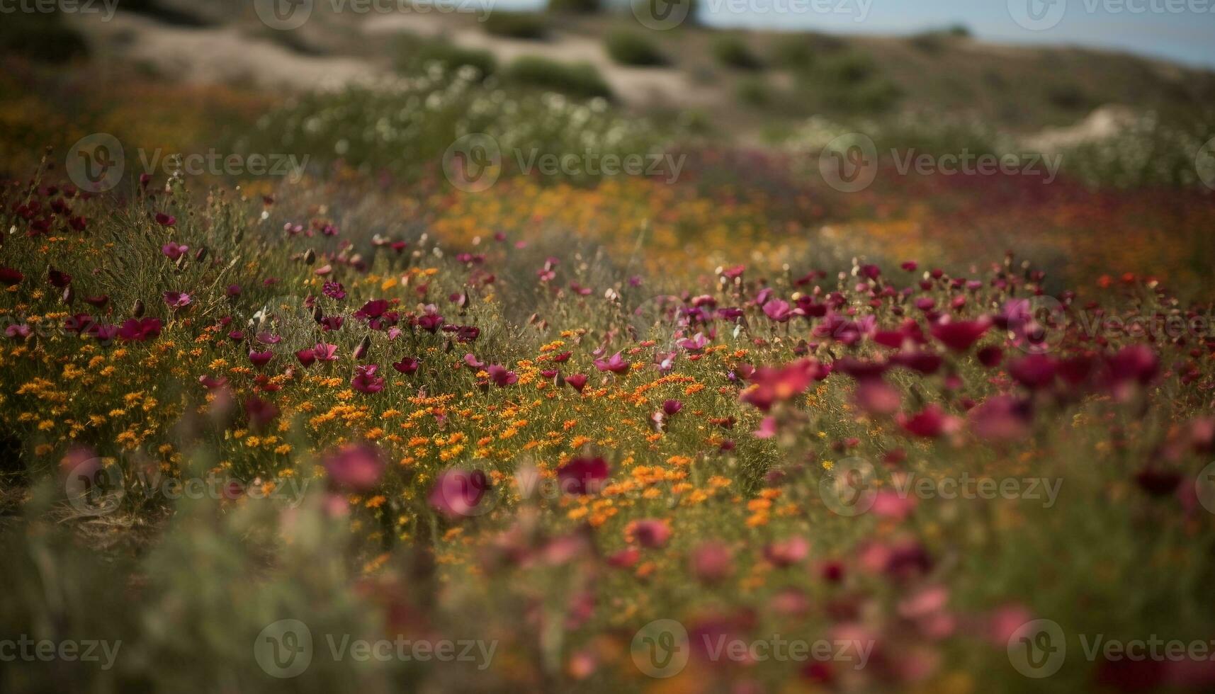 vibrante prado flores en multi de colores belleza de naturaleza crecimiento generado por ai foto