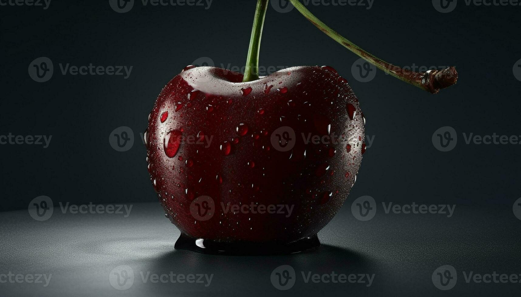 Juicy, ripe berry fruit on a clean, green table generated by AI photo