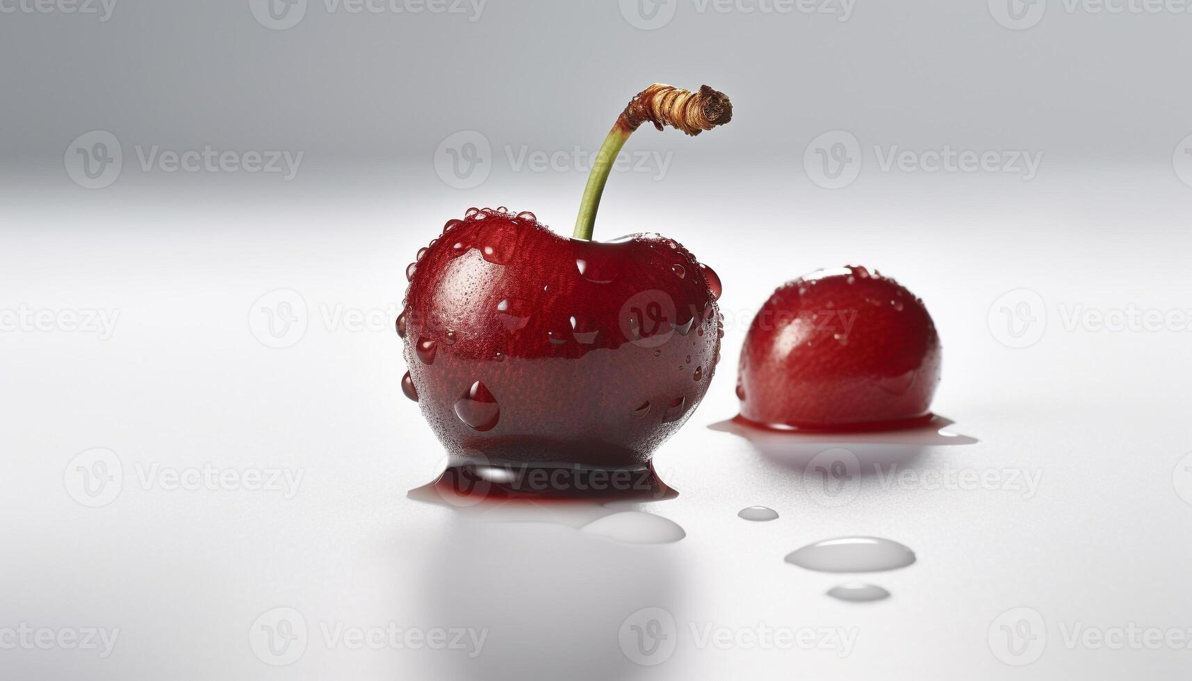 Juicy berry drops refresh healthy eating with organic gourmet dessert generated by AI photo