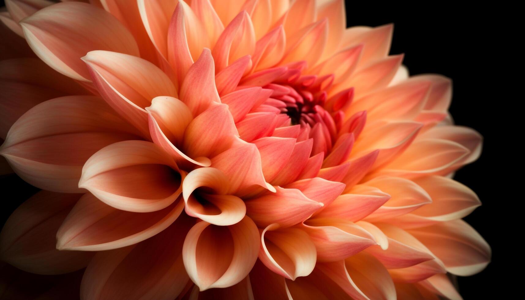 Vibrant petals of a single dahlia blossom in autumn beauty generated by AI photo