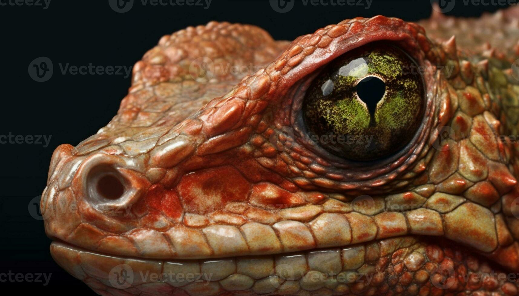 Endangered dragon portrait cute, yet dangerous animal in tropical Africa generated by AI photo