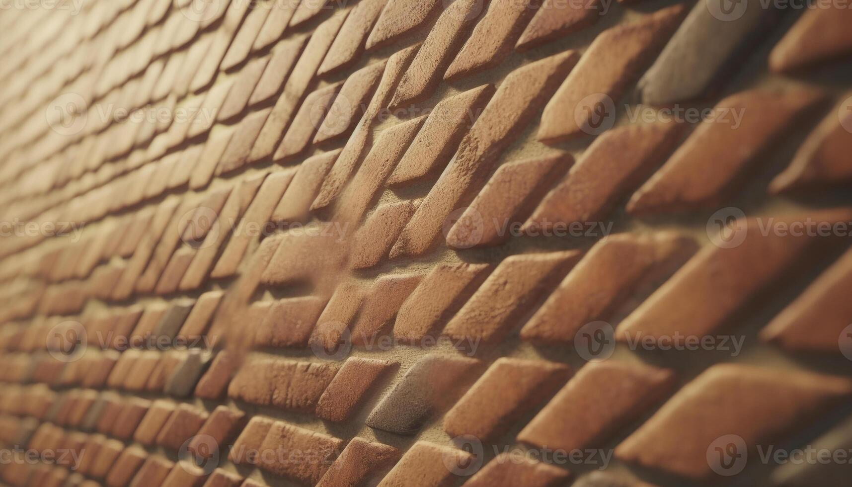 Abstract brick wall pattern in a row, old fashioned and weathered generated by AI photo