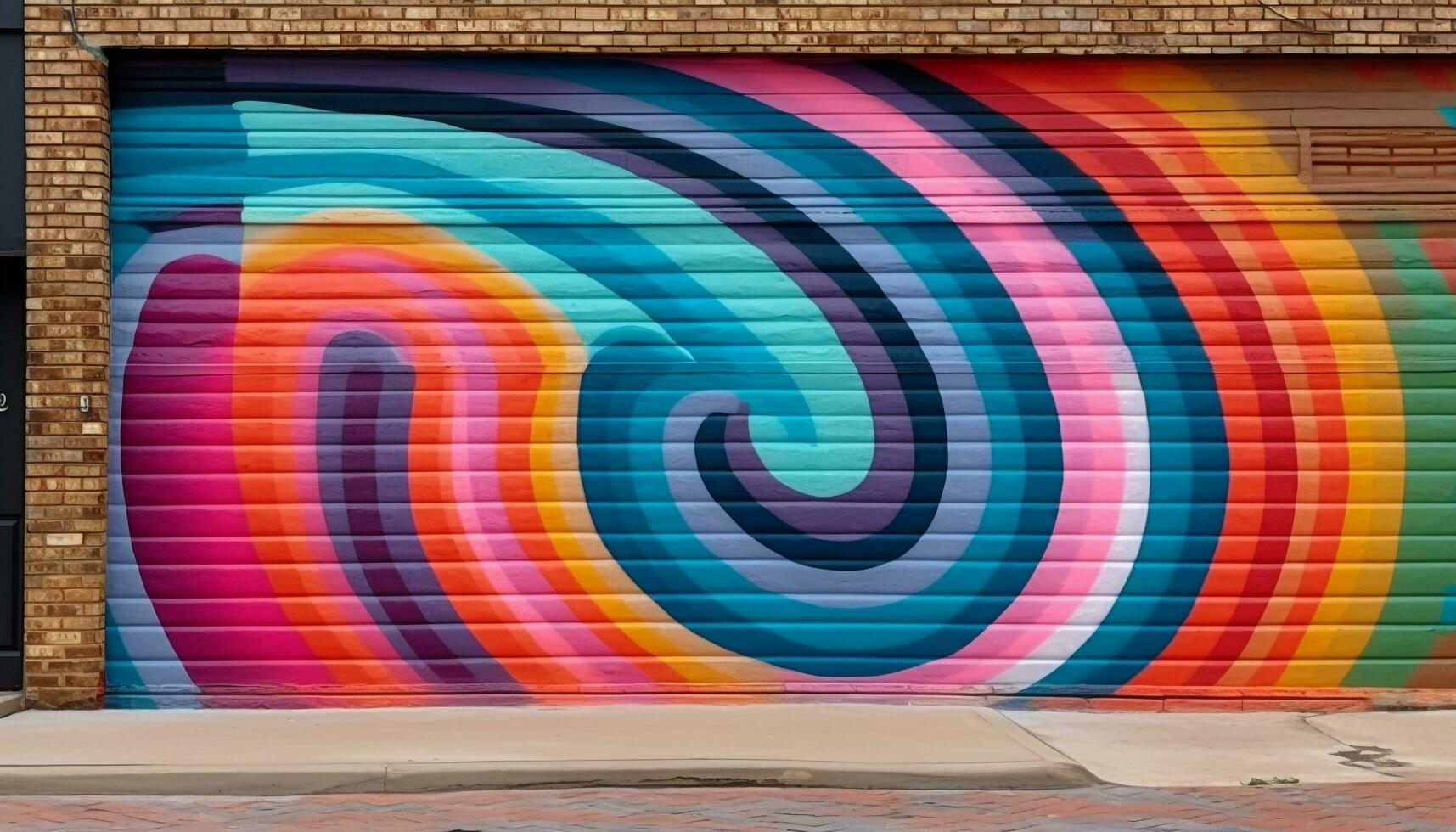 vibrante colores y resumen patrones Decorar el moderno edificio exterior generado por ai foto
